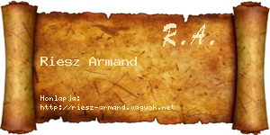 Riesz Armand névjegykártya
